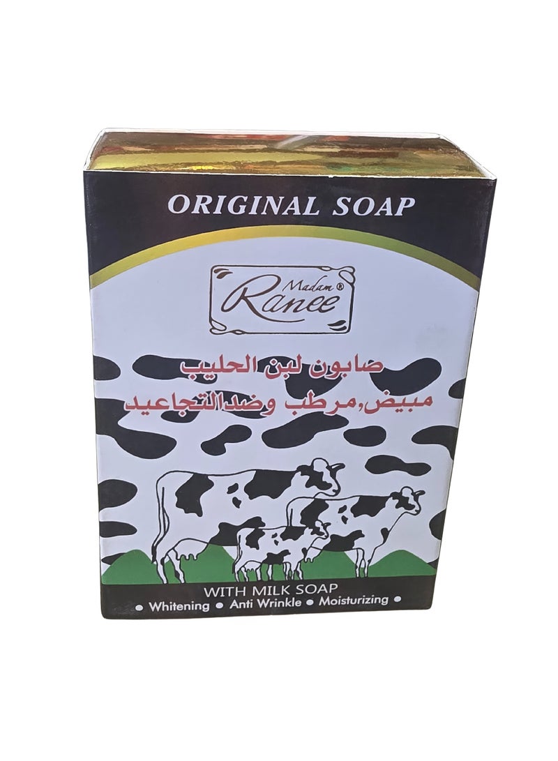 صابون ميلك بيوتي - صابون منظف ومبيض ومضاد للتجاعيد ومرطب مع بروتينات الحليب الطبيعية